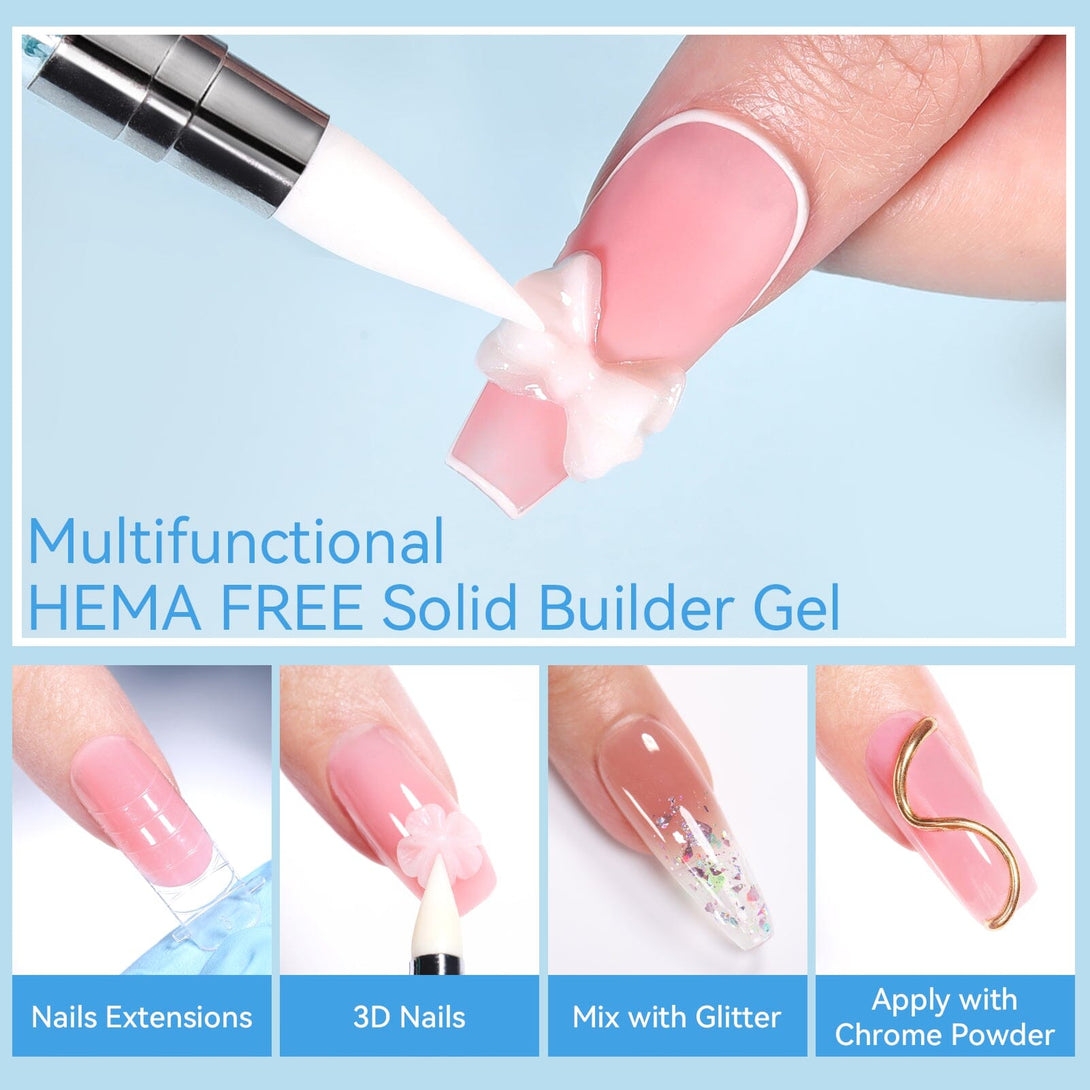 60g Milky White Hema-Free No Stick Hand Extension Gel Polish Set Gel Nail Polish BORN PRETTY 