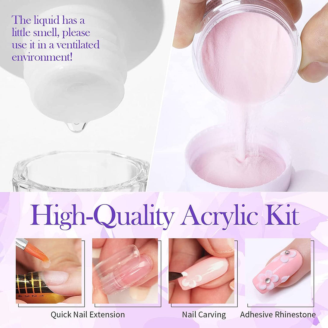 [US ONLY] Acrylic Nail Kit Acrylic Powder And Liquid Set Nail Powder BORN PRETTY 