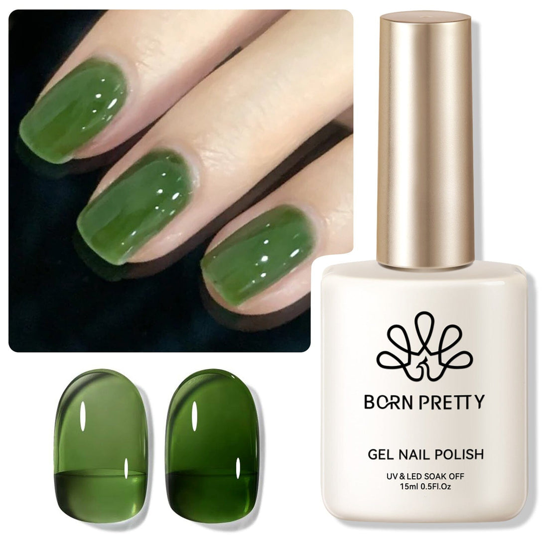 Milky Jelly Gel #22 Jade Pine 15ml Gel Nail Polish BORN PRETTY 