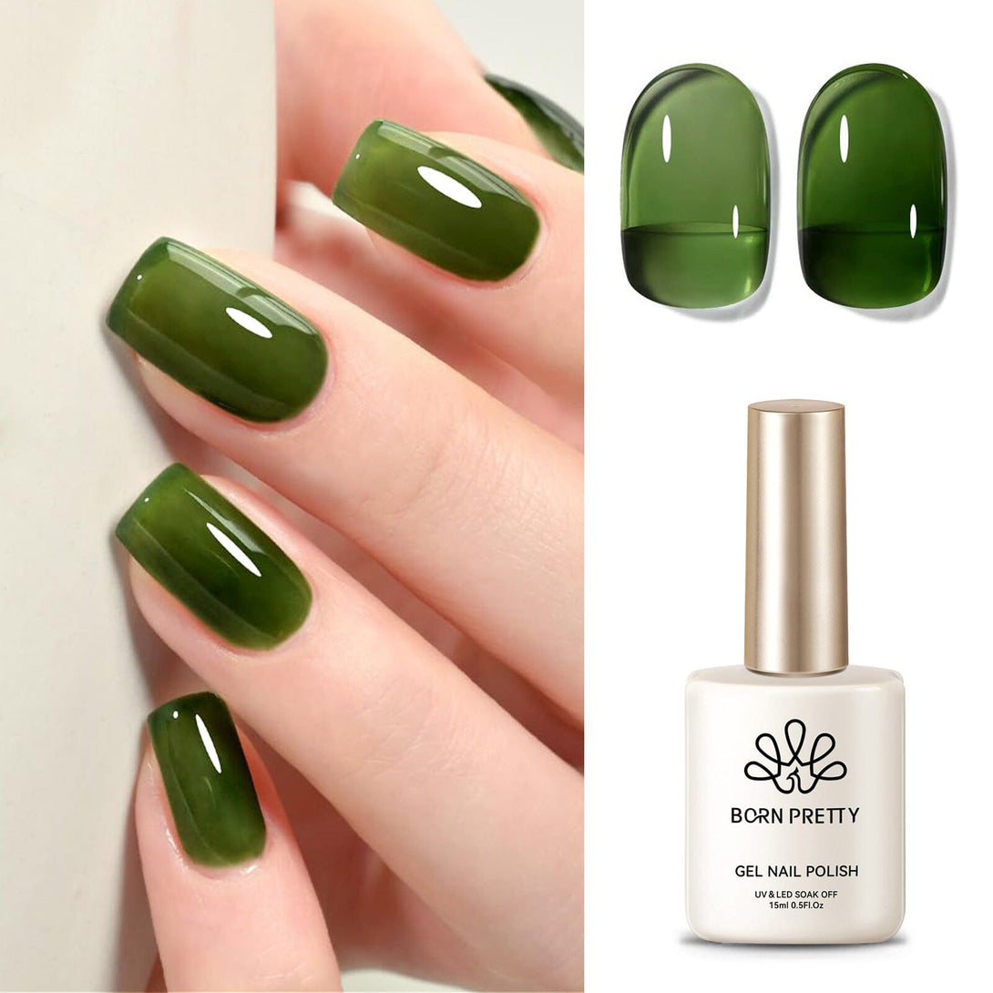 Milky Jelly Gel #22 Jade Pine 15ml Gel Nail Polish BORN PRETTY 