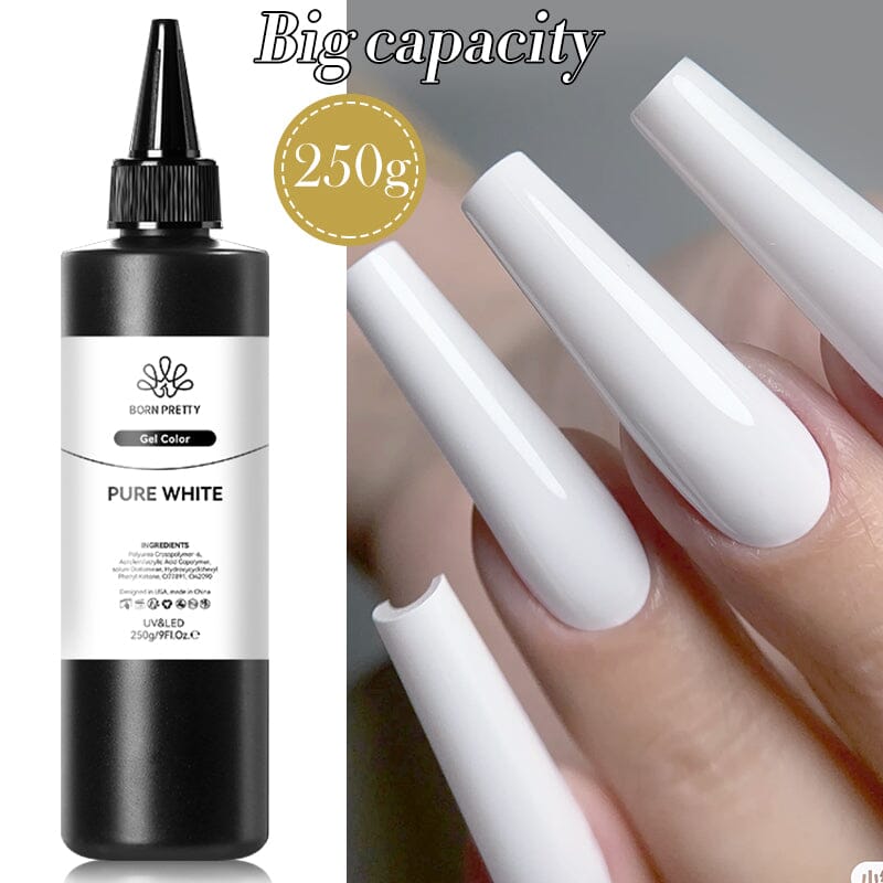 250g Color Gel Polish Gel Nail Polish BORN PRETTY Pure White 