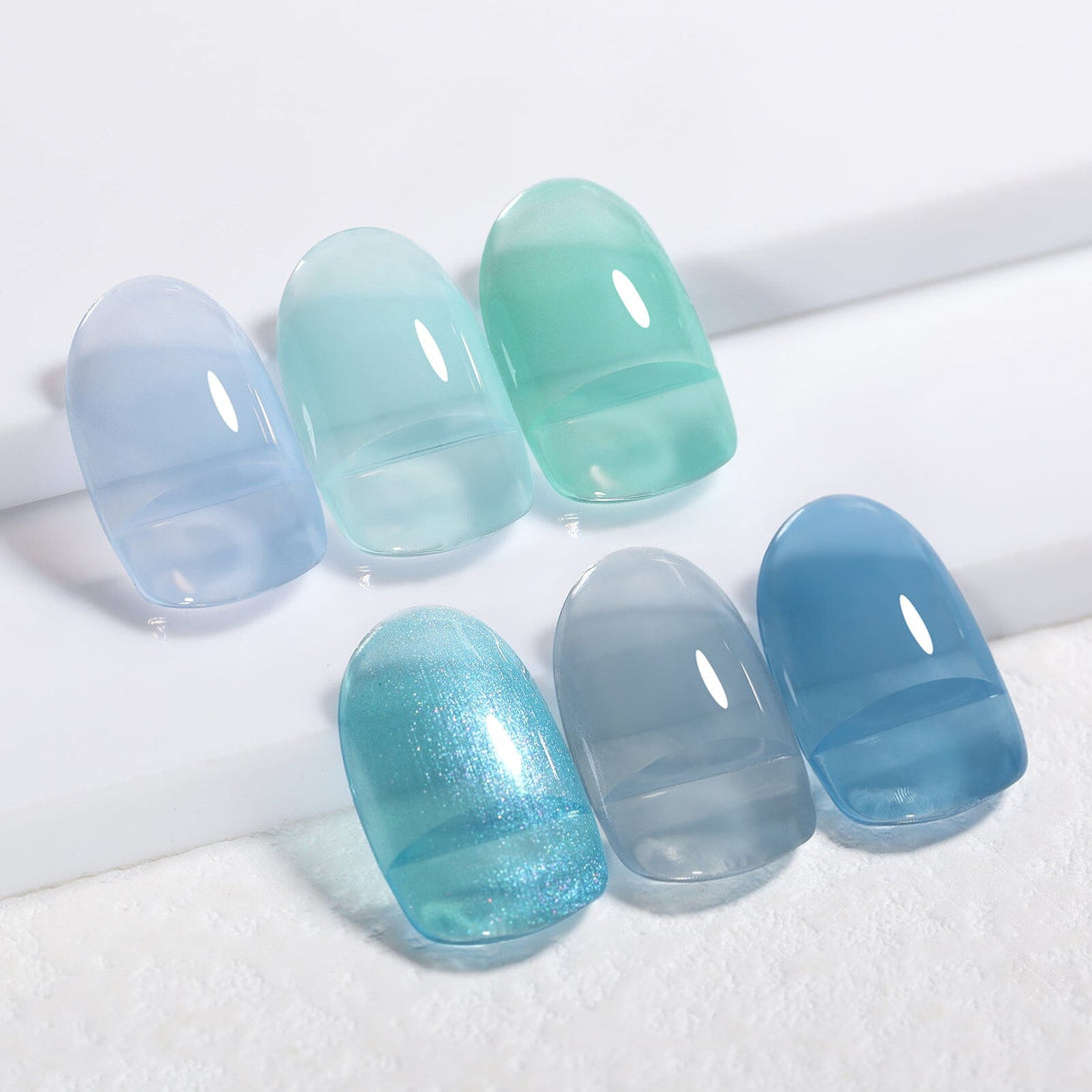 6 Colors Jelly Gel Set Misty Blue 7ml Gel Nail Polish BORN PRETTY 