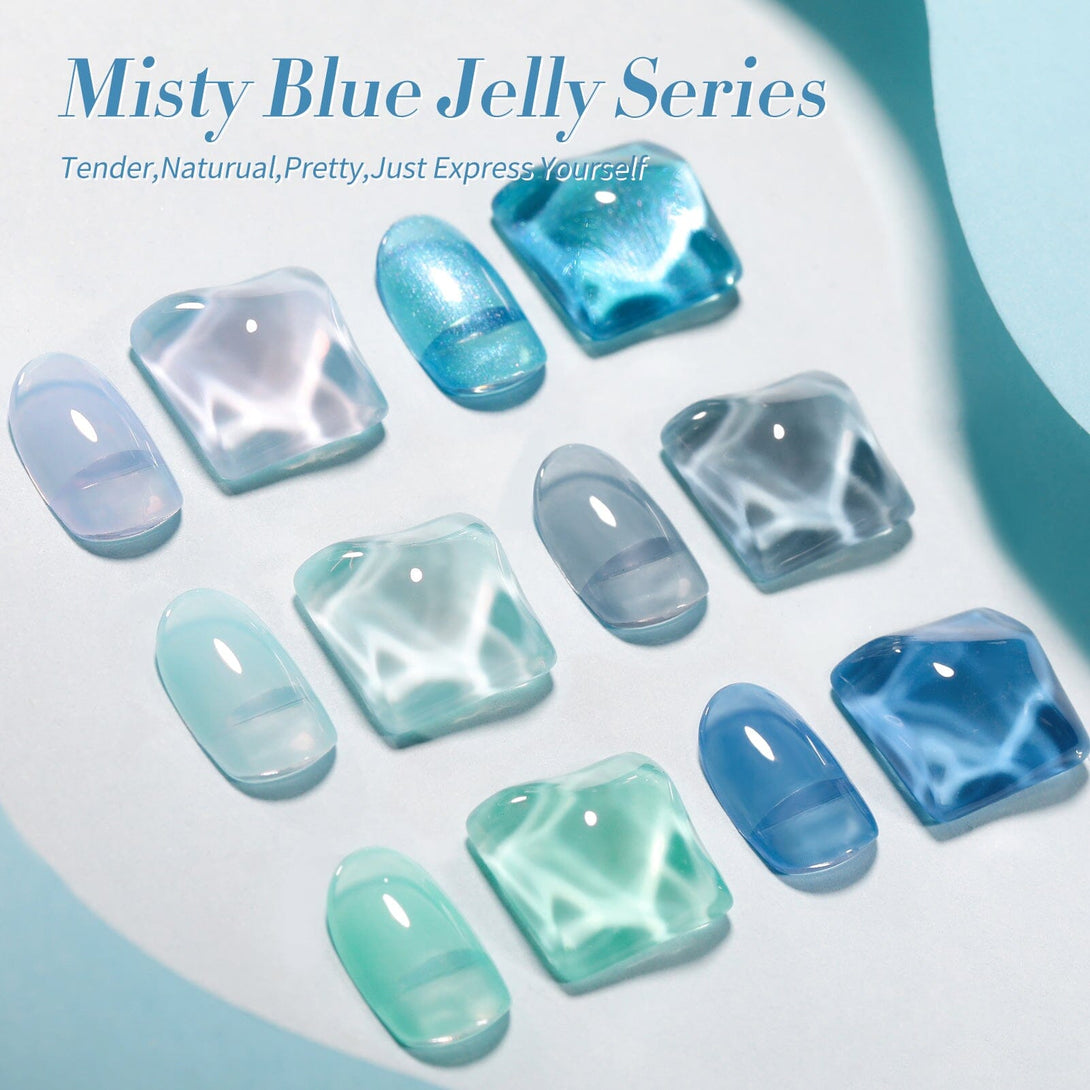 6 Colors Jelly Gel Set Misty Blue 7ml Gel Nail Polish BORN PRETTY 