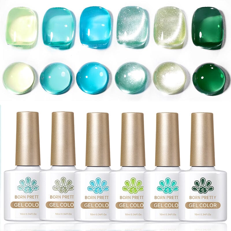 6 Colors Mint Manbo Gel Polish Set 10ml Gel Nail Polish BORN PRETTY 