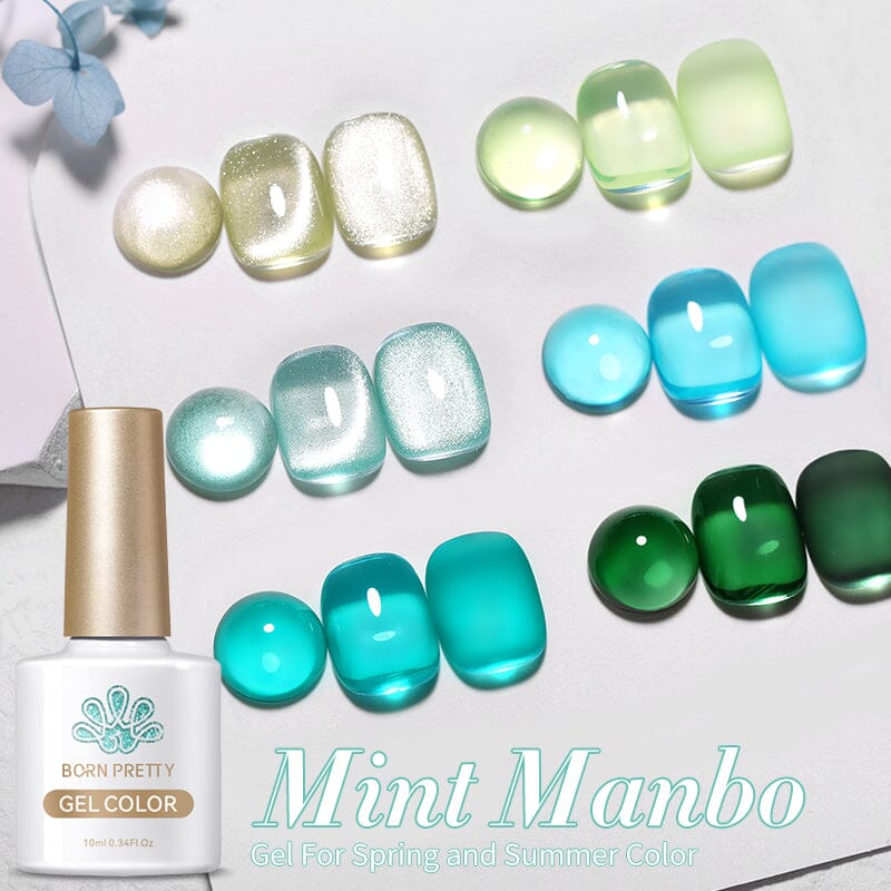 6 Colors Mint Manbo Gel Polish Set 10ml Gel Nail Polish BORN PRETTY 