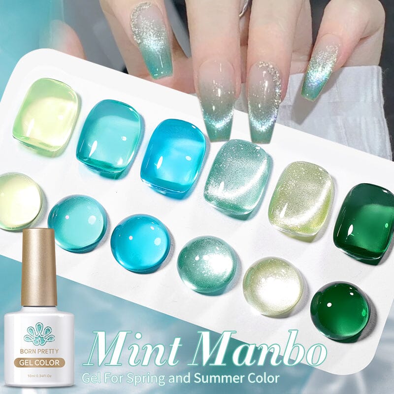 6 Colors Mint Manbo Gel Polish Set 10ml Gel Nail Polish BORN PRETTY 