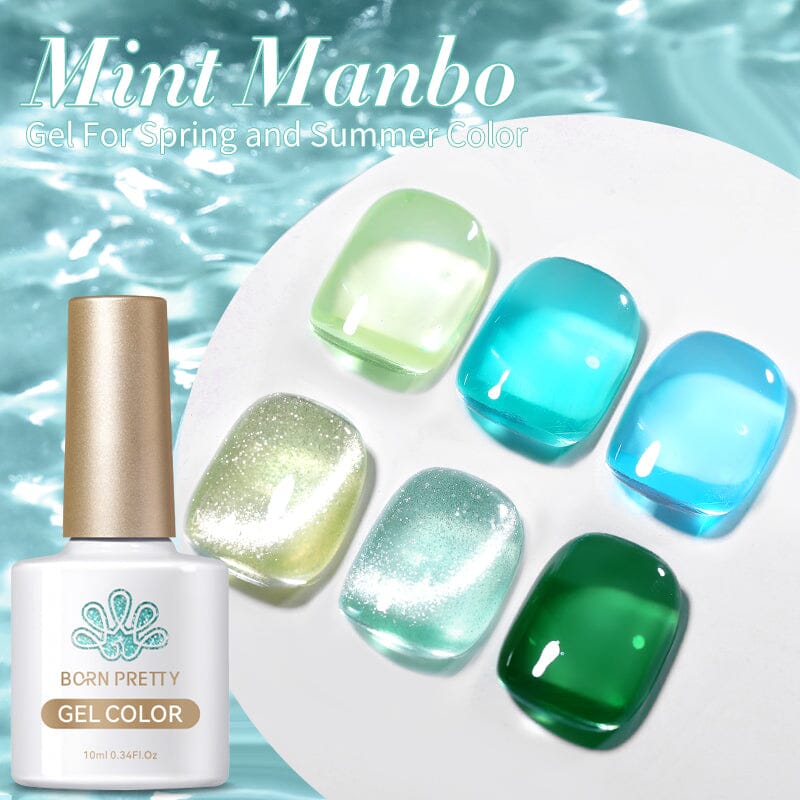 6 Colors Mint Manbo Gel Polish Set 10ml Gel Nail Polish BORN PRETTY 