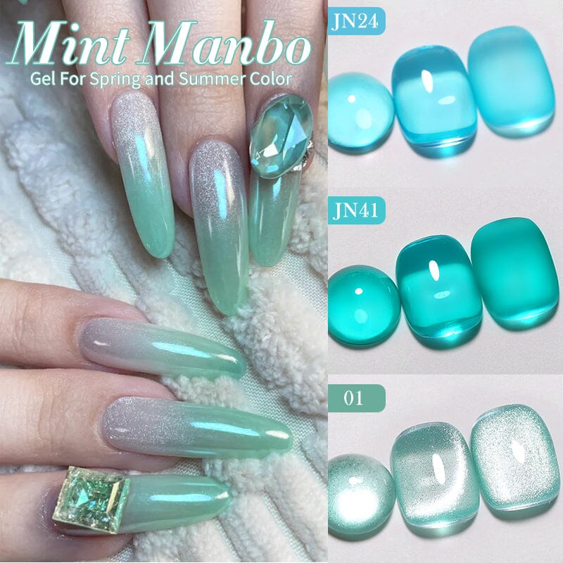 6 Colors Mint Manbo Gel Polish Set 10ml Gel Nail Polish BORN PRETTY 