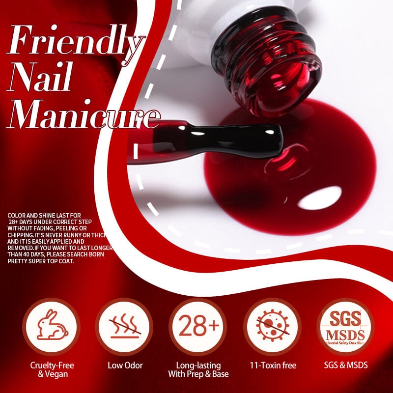 6 Colors Red Gel Polish Set 10ml Gel Nail Polish BORN PRETTY 