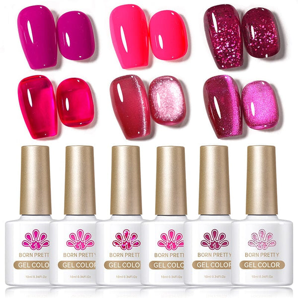 6 Colors Vivi Magenta Gel Polish Set 10ml Gel Nail Polish BORN PRETTY 