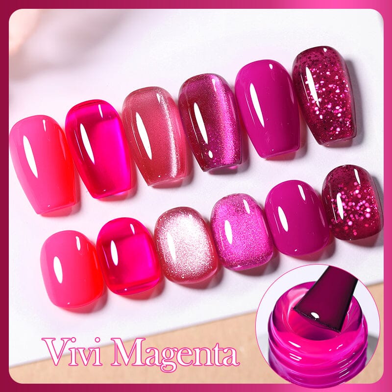 6 Colors Vivi Magenta Gel Polish Set 10ml Gel Nail Polish BORN PRETTY 