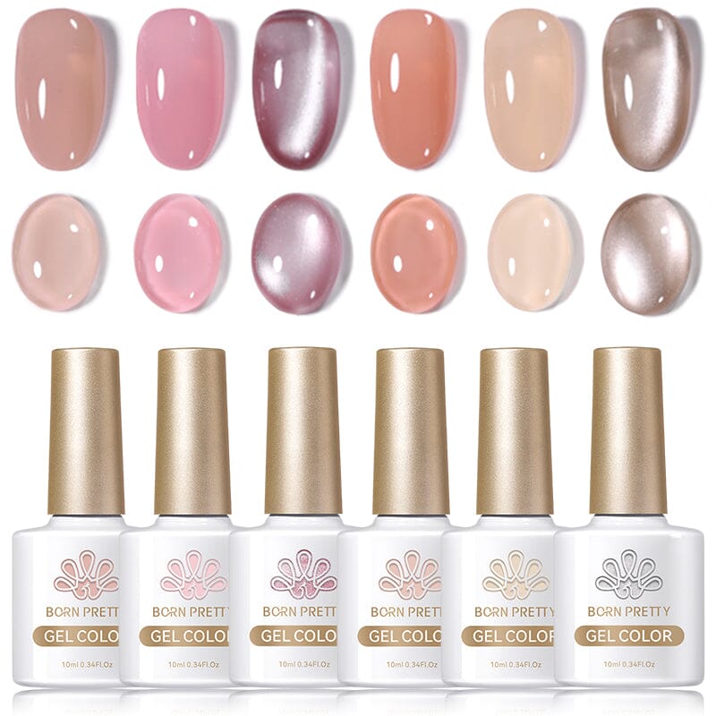 6 Colors Nude Pink Gel Polish Set 10ml Gel Nail Polish BORN PRETTY 