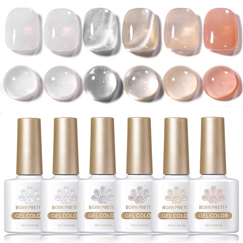 6 Colors Nude Milk Gel Polish Set 10ml Gel Nail Polish BORN PRETTY 