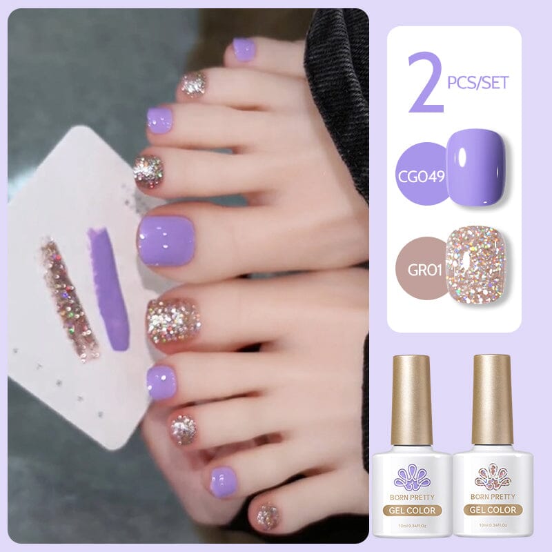 2pcs Gel Color Set 10ml Gel Nail Polish BORN PRETTY 01 