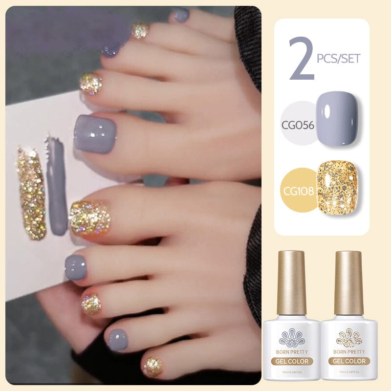 2pcs Gel Color Set 10ml Gel Nail Polish BORN PRETTY 02 