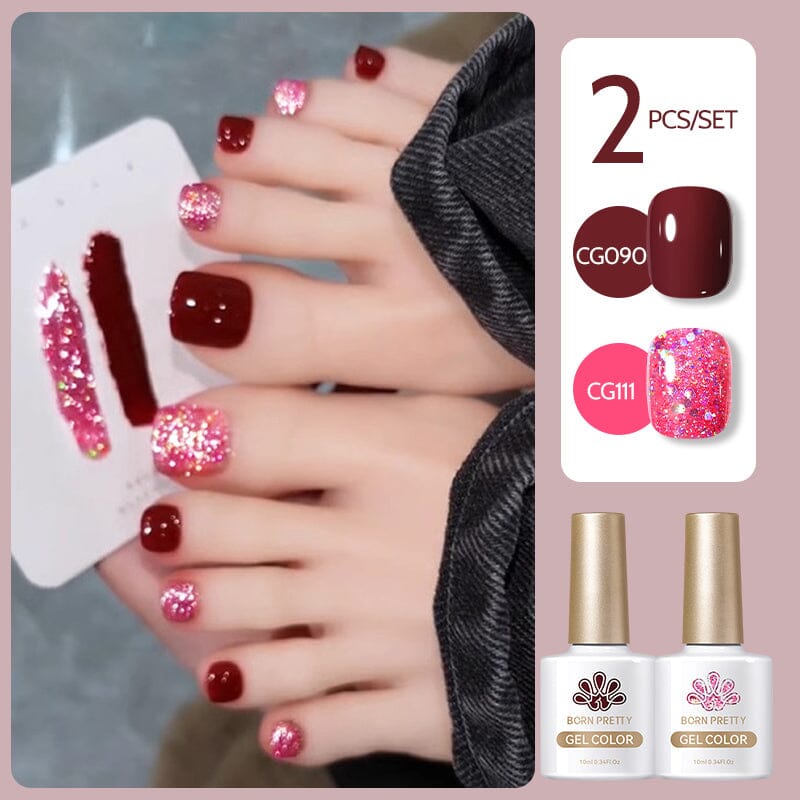 2pcs Gel Color Set 10ml Gel Nail Polish BORN PRETTY 04 