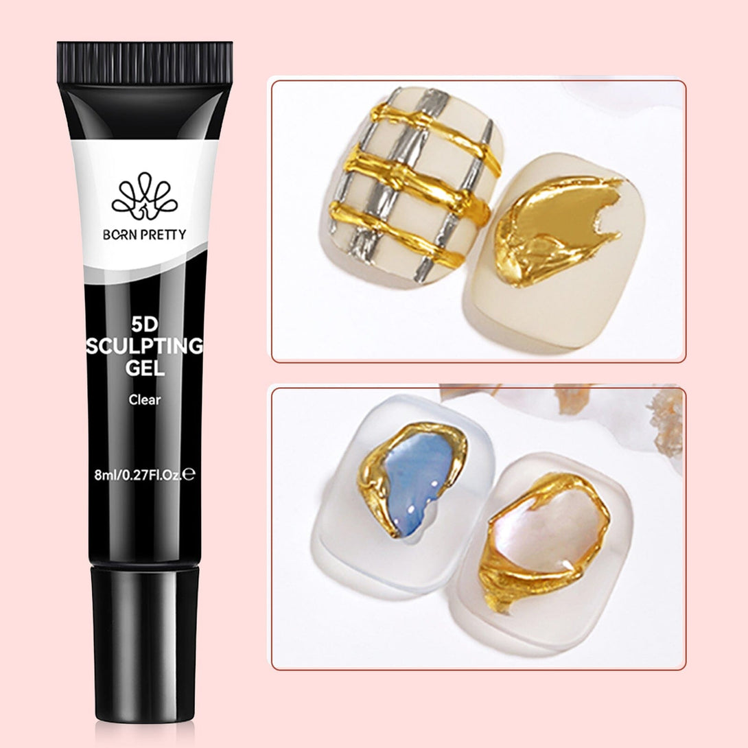 2pcs Set 5D Sculpting Gel and Mirror Powder Gel Nail Polish BORN PRETTY 