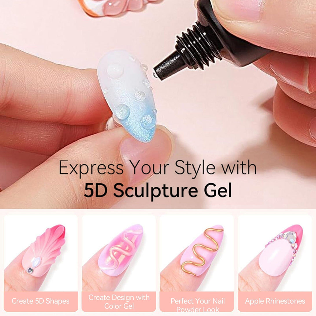 2pcs Set 5D Sculpting Gel and Mirror Powder Gel Nail Polish BORN PRETTY 