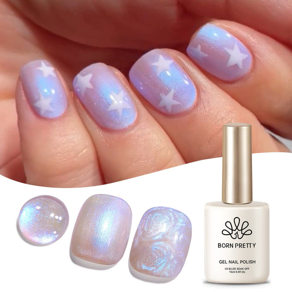 Blue Auroras Thread Swirl Gel Polish 15ml Gel Nail Polish BORN PRETTY 