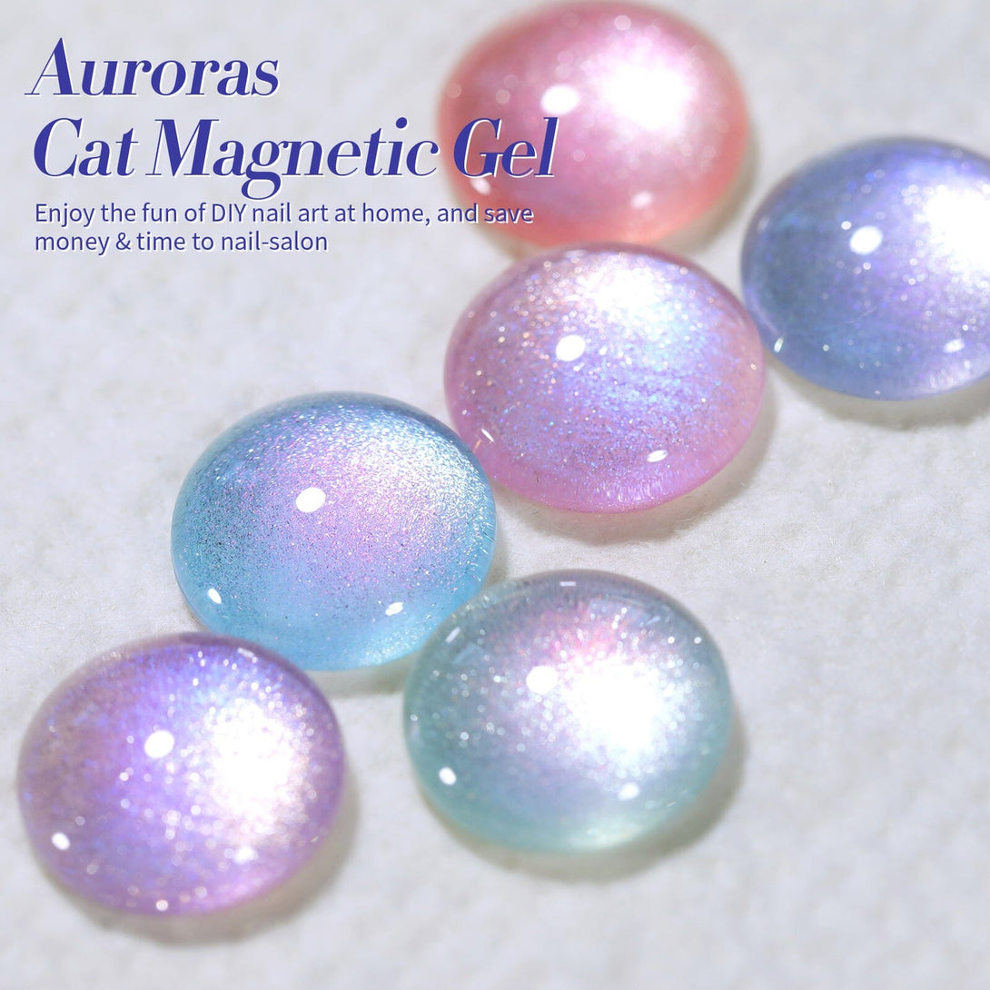 6 Colors Auroras Cat Magnetic Gel 7ml with Magnetic Stick Gel Nail Polish BORN PRETTY 