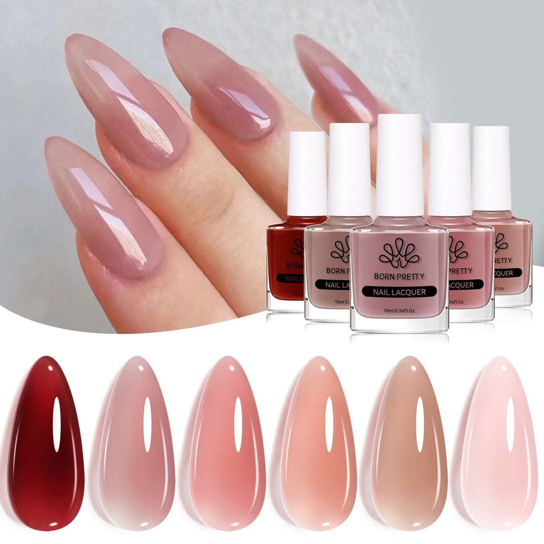 6 Colors Jelly Nail Polish Set A 10ml Nail Polish BORN PRETTY 