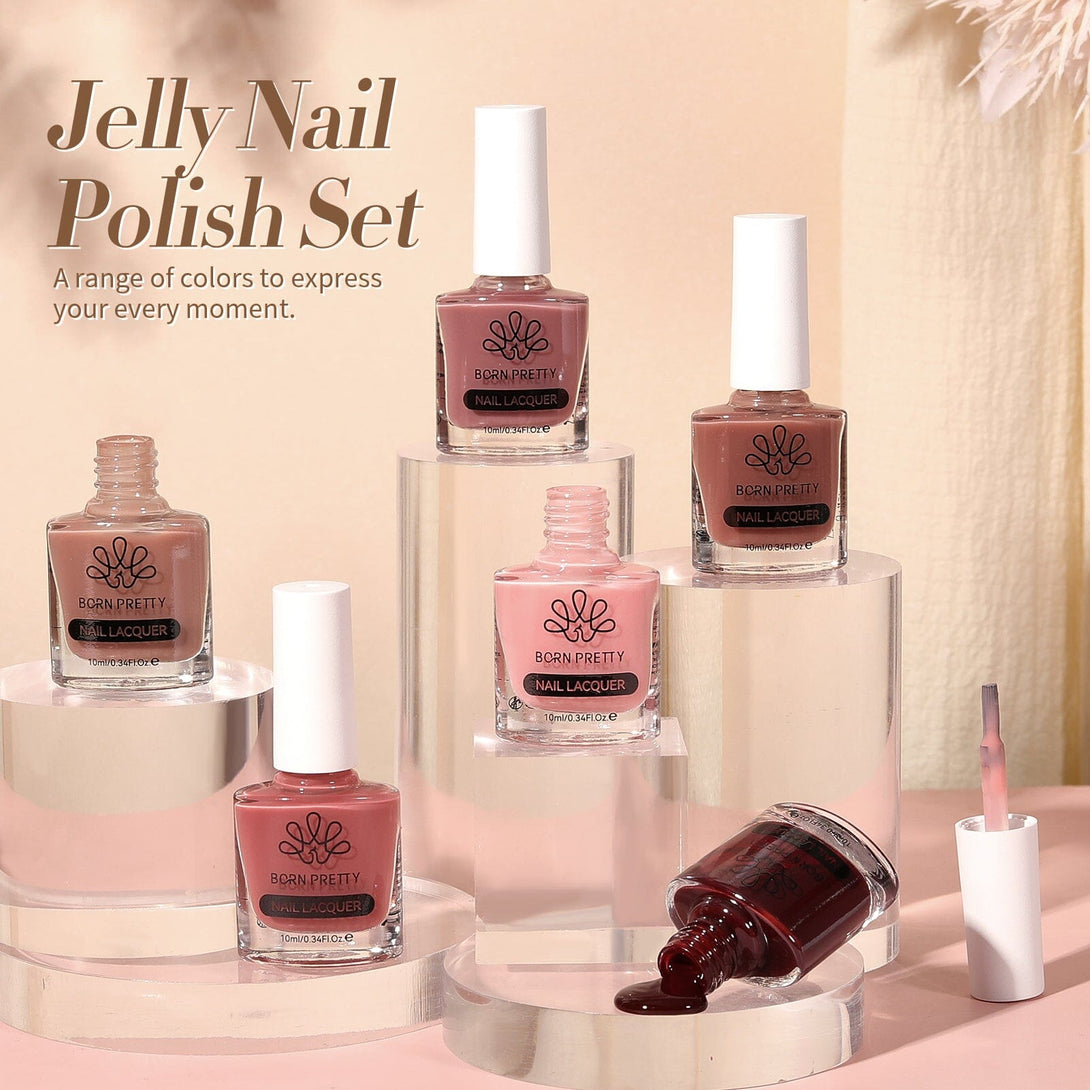 6 Colors Jelly Nail Polish Set A 10ml Nail Polish BORN PRETTY 