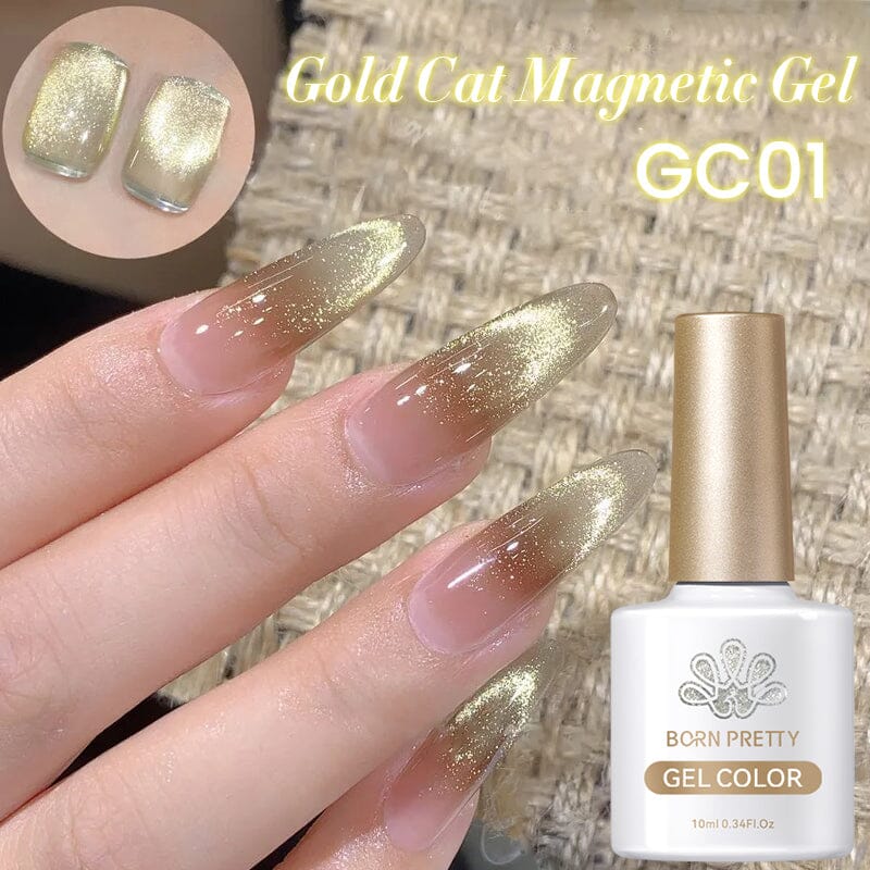 10ml Gold Cat Magnetic Gel GC01 Gel Nail Polish BORN PRETTY 