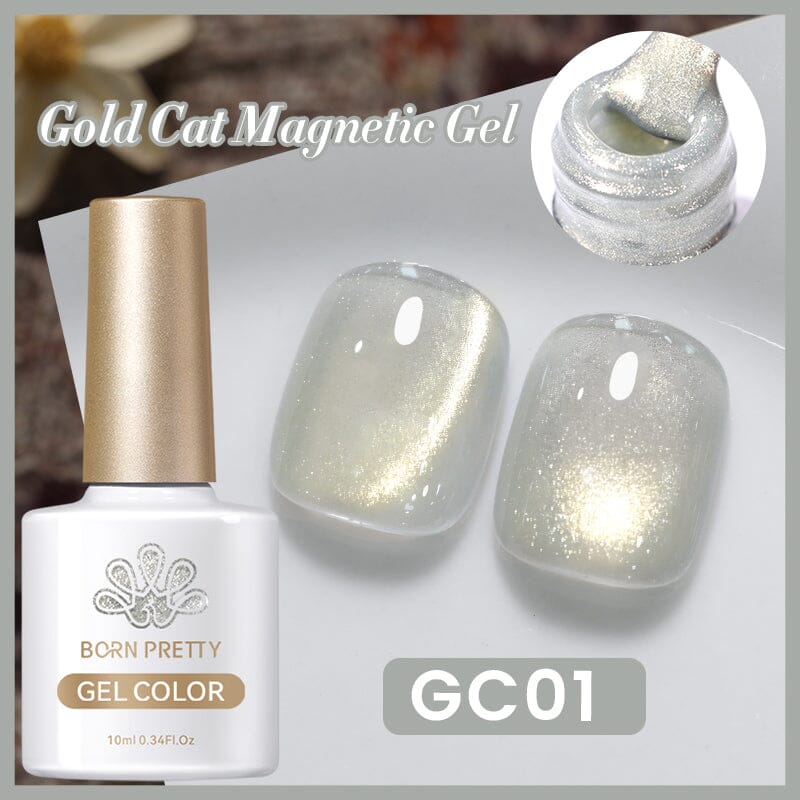 Gold Cat Magnetic Gel 10ml Gel Nail Polish BORN PRETTY GC01 