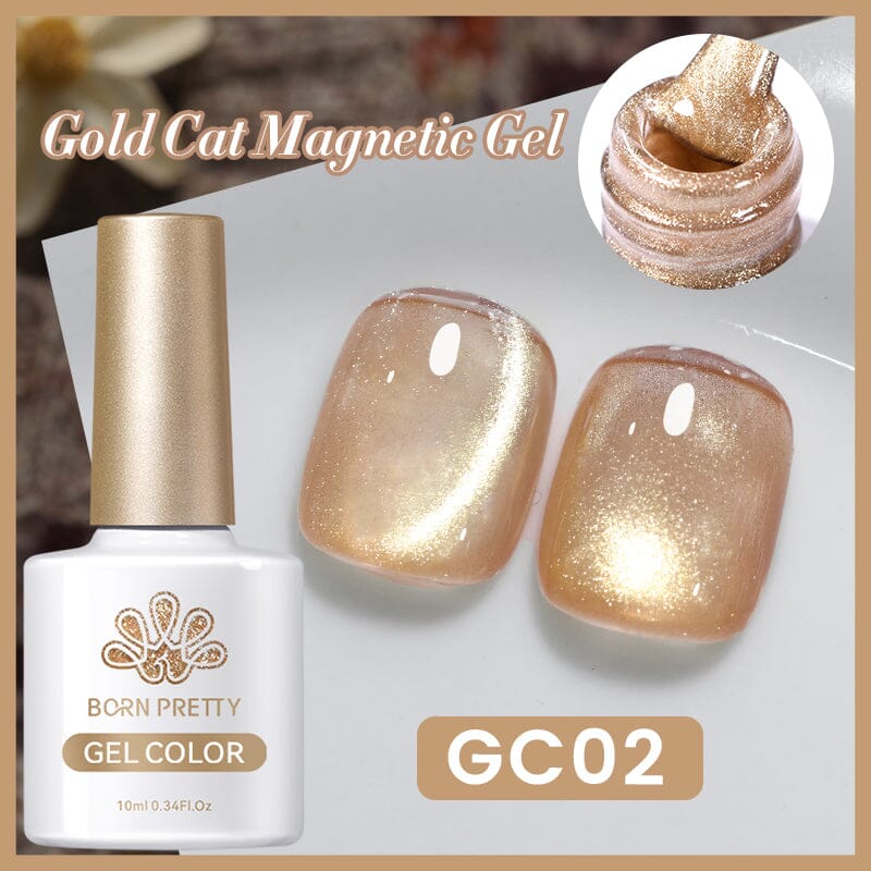 Gold Cat Magnetic Gel 10ml Gel Nail Polish BORN PRETTY GC02 