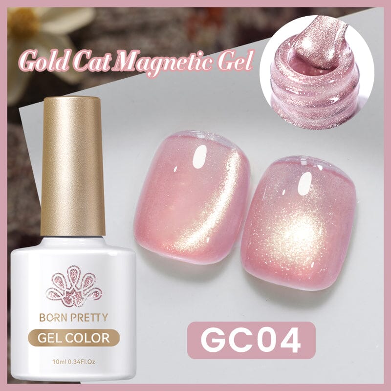 Gold Cat Magnetic Gel 10ml Gel Nail Polish BORN PRETTY GC04 