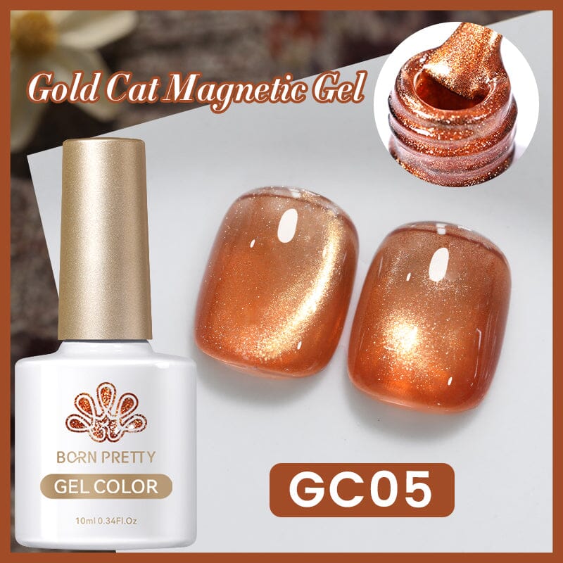 Gold Cat Magnetic Gel 10ml Gel Nail Polish BORN PRETTY GC05 