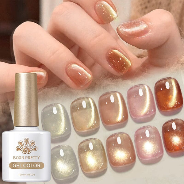 Gold Cat Magnetic Gel 10ml Gel Nail Polish BORN PRETTY 5 Colors 