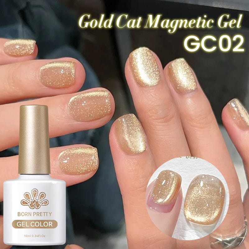 Gold Cat Magnetic Gel 10ml Gel Nail Polish BORN PRETTY 