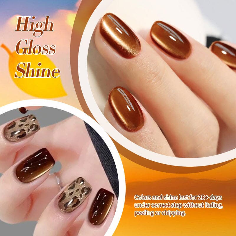 6 Colors Autumn Water Light Cat Magnetic Gel with Magnetic Stick Gel Nail Polish BORN PRETTY 