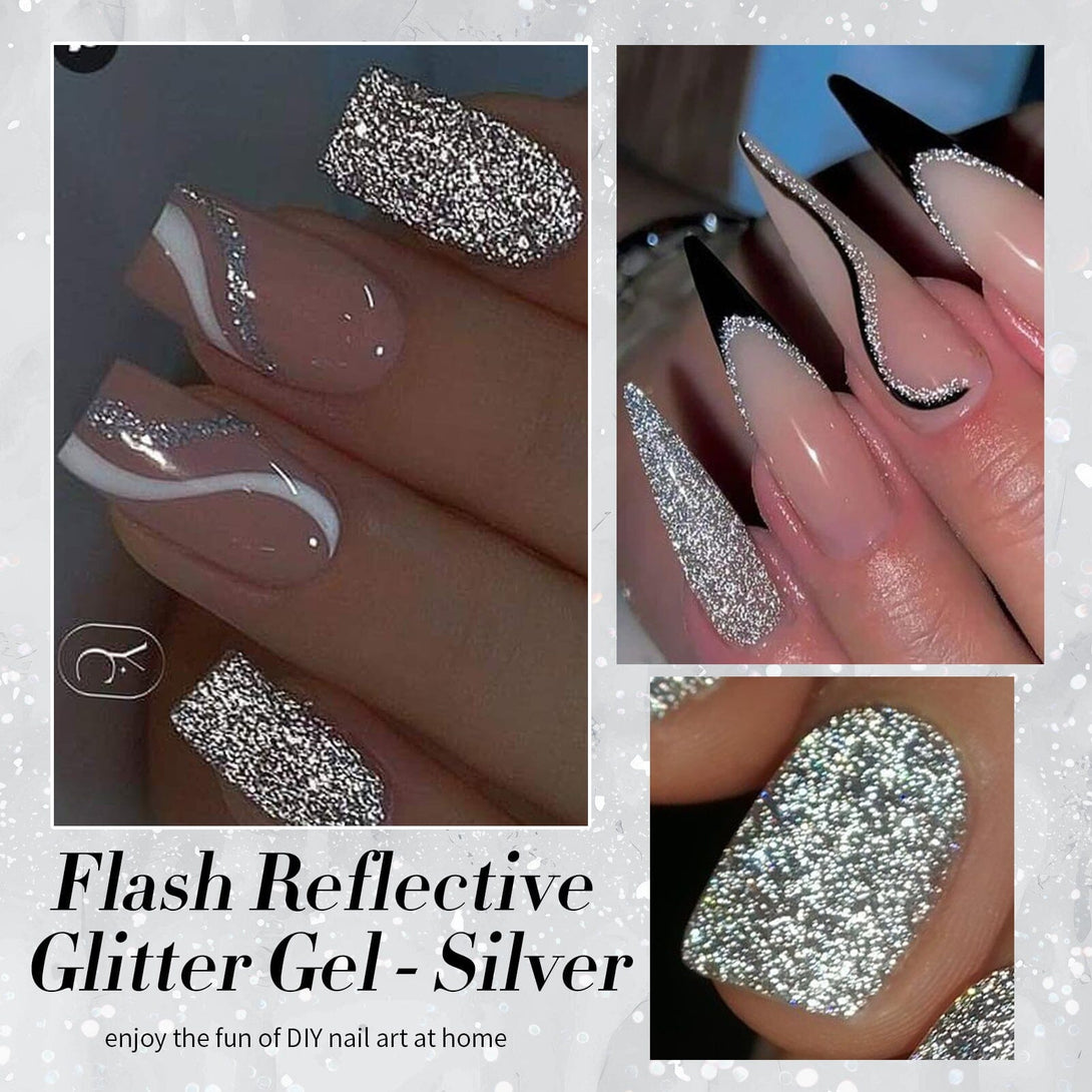 Silver Flash Reflective Glitter Gel Polish 15ml Gel Nail Polish BORN PRETTY 