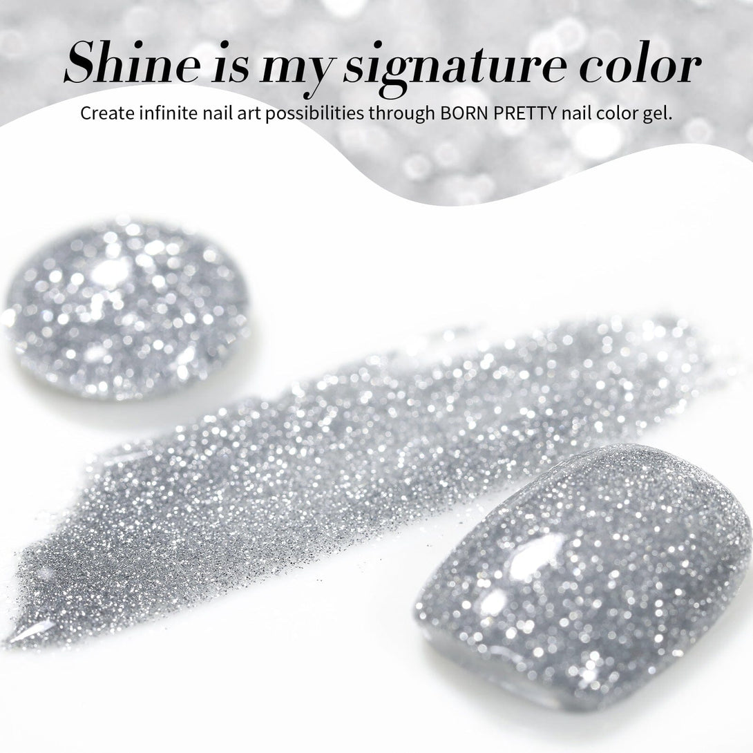 Silver Flash Reflective Glitter Gel Polish 15ml Gel Nail Polish BORN PRETTY 