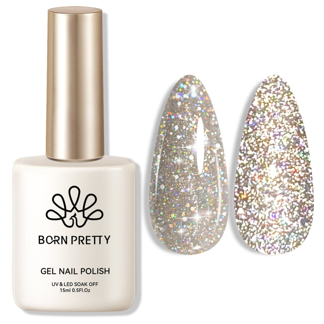 Gold Flash Reflective Glitter Gel Polish 15ml Gel Nail Polish BORN PRETTY 