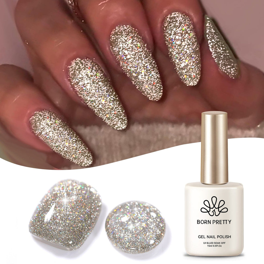 Gold Flash Reflective Glitter Gel Polish 15ml Gel Nail Polish BORN PRETTY 