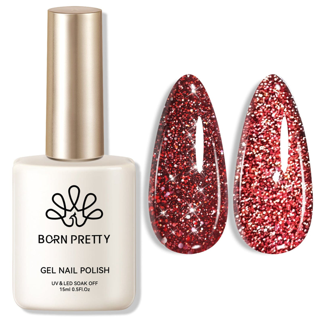 Red Flash Reflective Glitter Gel Polish 15ml Gel Nail Polish BORN PRETTY 