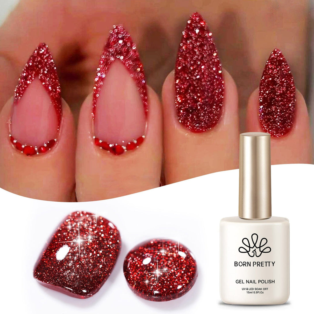 Red Flash Reflective Glitter Gel Polish 15ml Gel Nail Polish BORN PRETTY 