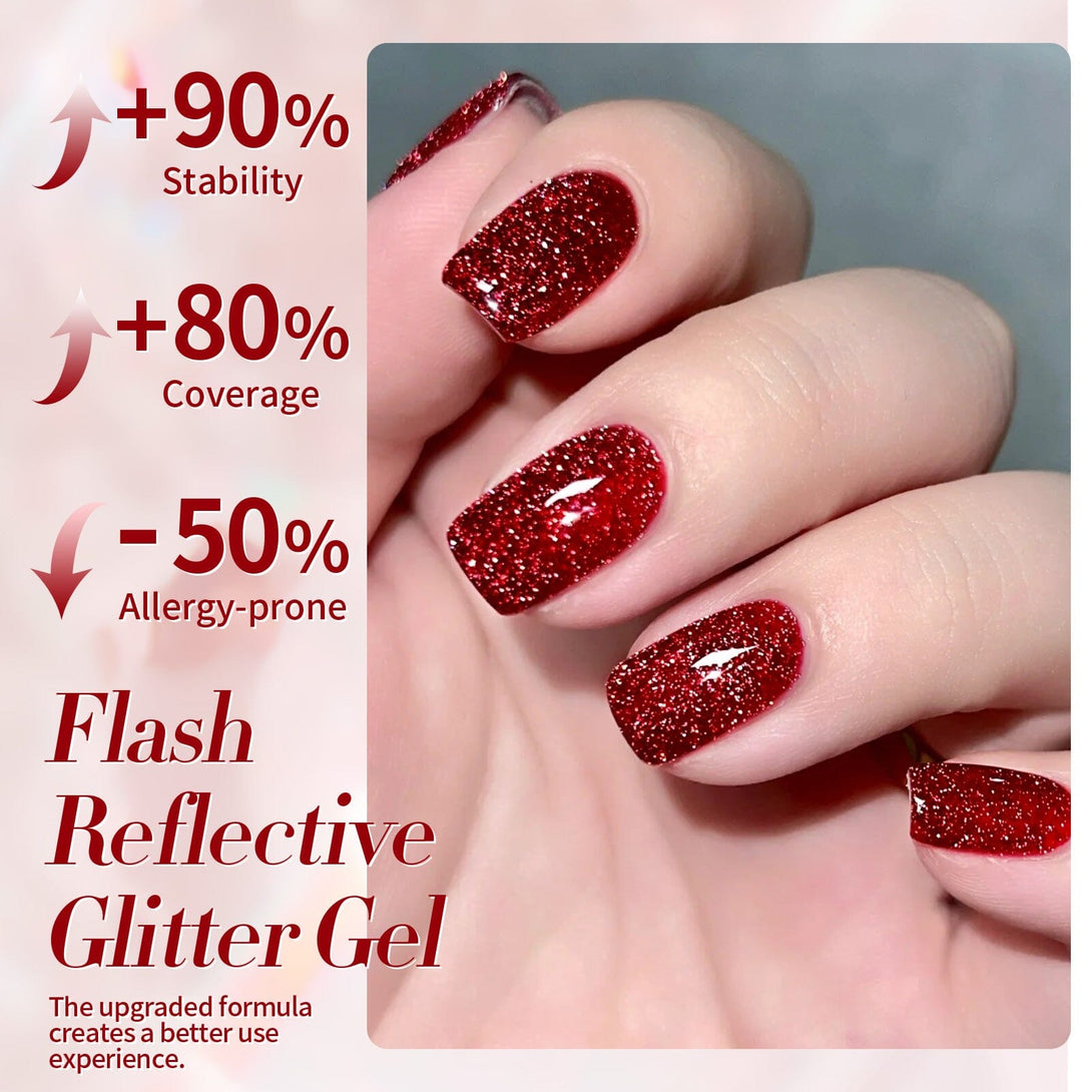 Red Flash Reflective Glitter Gel Polish 15ml Gel Nail Polish BORN PRETTY 