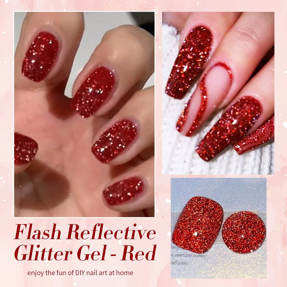 Red Flash Reflective Glitter Gel Polish 15ml Gel Nail Polish BORN PRETTY 