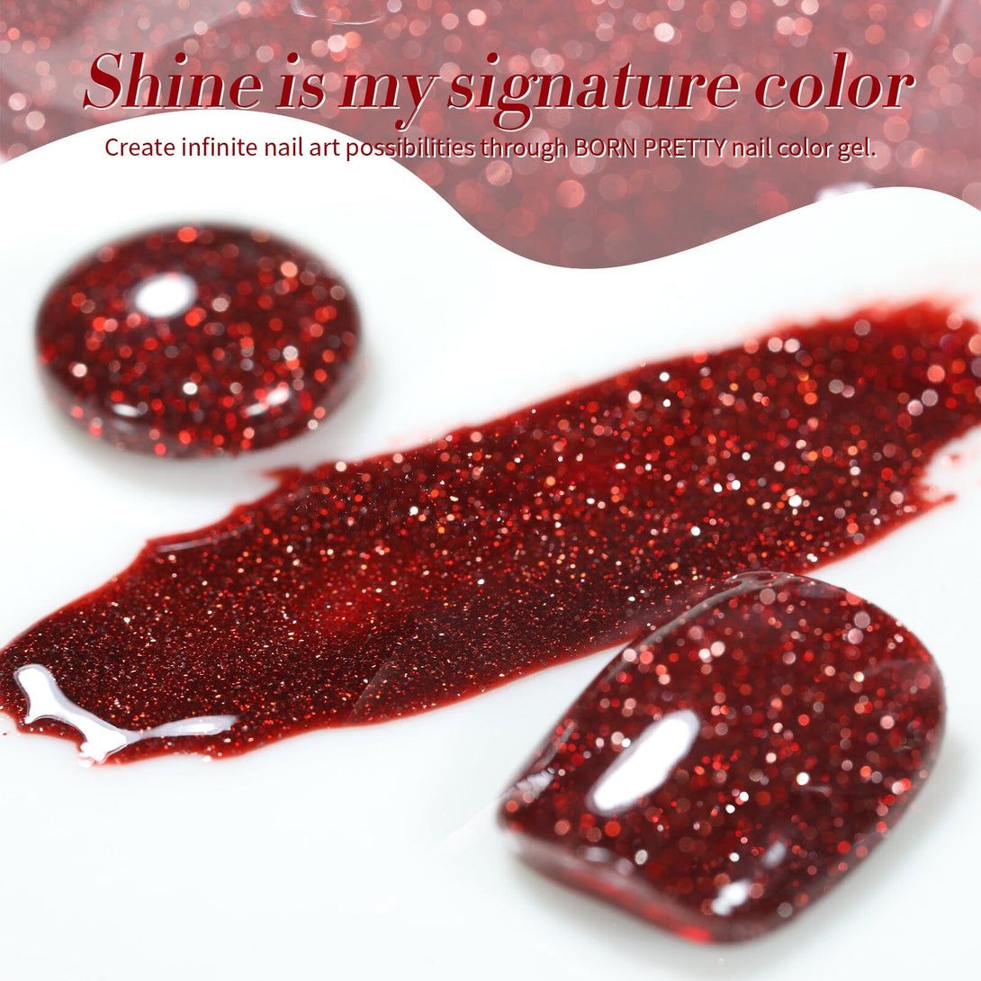 Red Flash Reflective Glitter Gel Polish 15ml Gel Nail Polish BORN PRETTY 