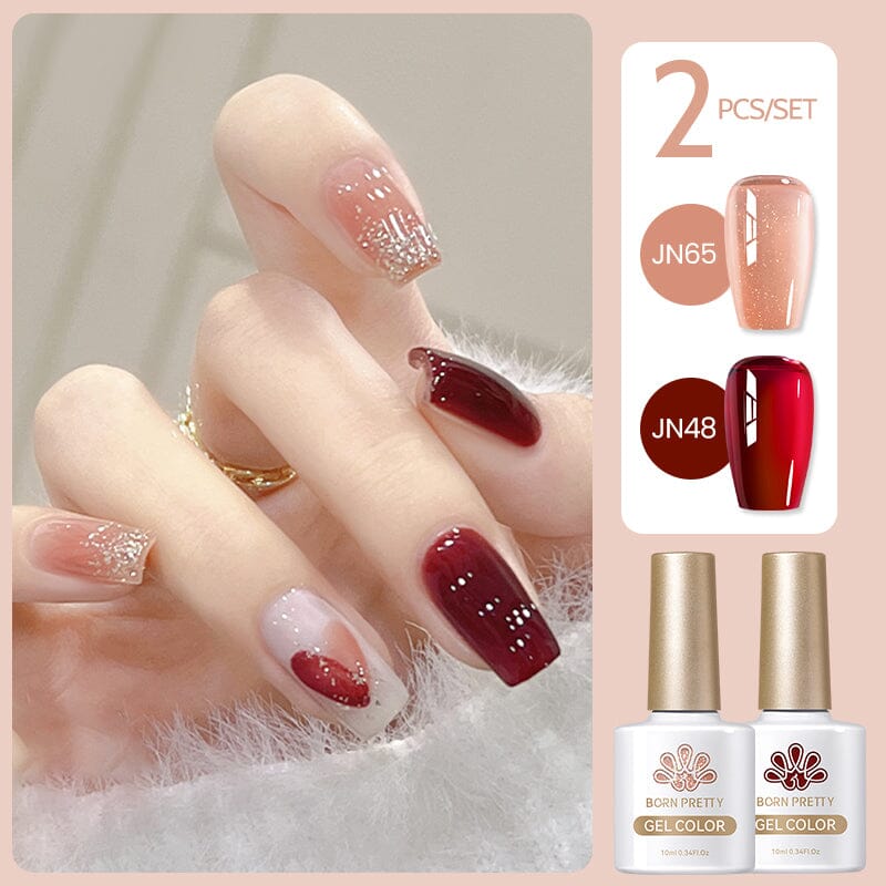 2 Colors Set #24 Jelly Nude Gel 10ml Gel Nail Polish BORN PRETTY 