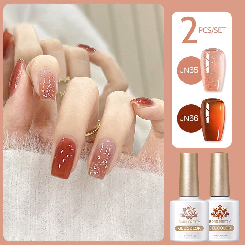 2 Colors Set #25 Jelly Nude Gel 10ml Gel Nail Polish BORN PRETTY 