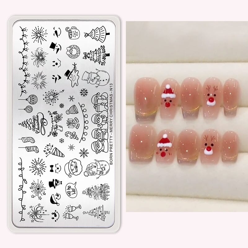 MERRY CHRISTMAS-N13 Nail Stamping Plate Stamping Nail BORN PRETTY 