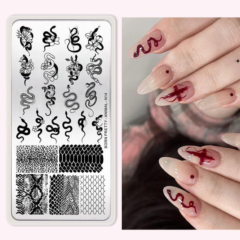 ANIMAL-N14 Nail Stamping Plate Stamping Nail BORN PRETTY 