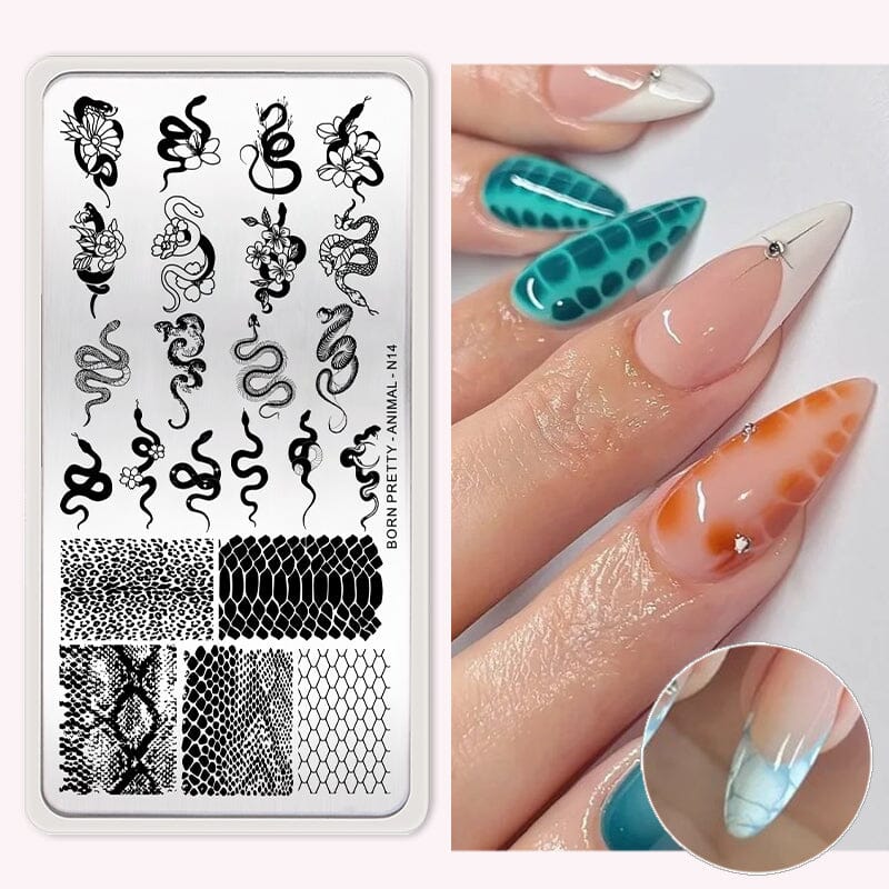 ANIMAL-N14 Nail Stamping Plate Stamping Nail BORN PRETTY 