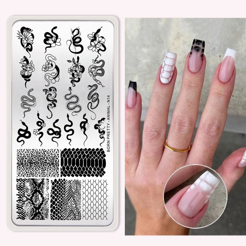 ANIMAL-N14 Nail Stamping Plate Stamping Nail BORN PRETTY 