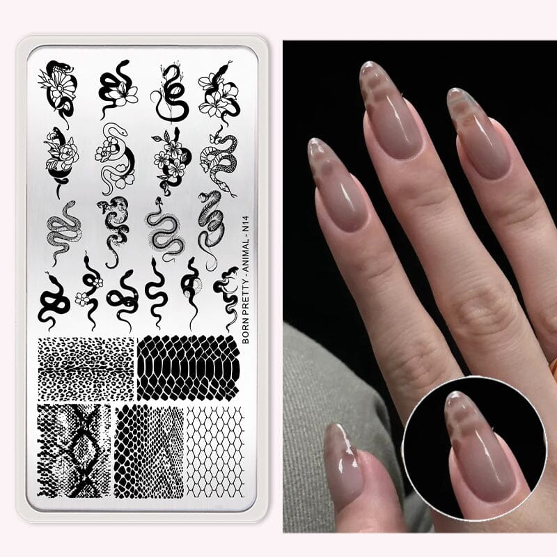 ANIMAL-N14 Nail Stamping Plate Stamping Nail BORN PRETTY 